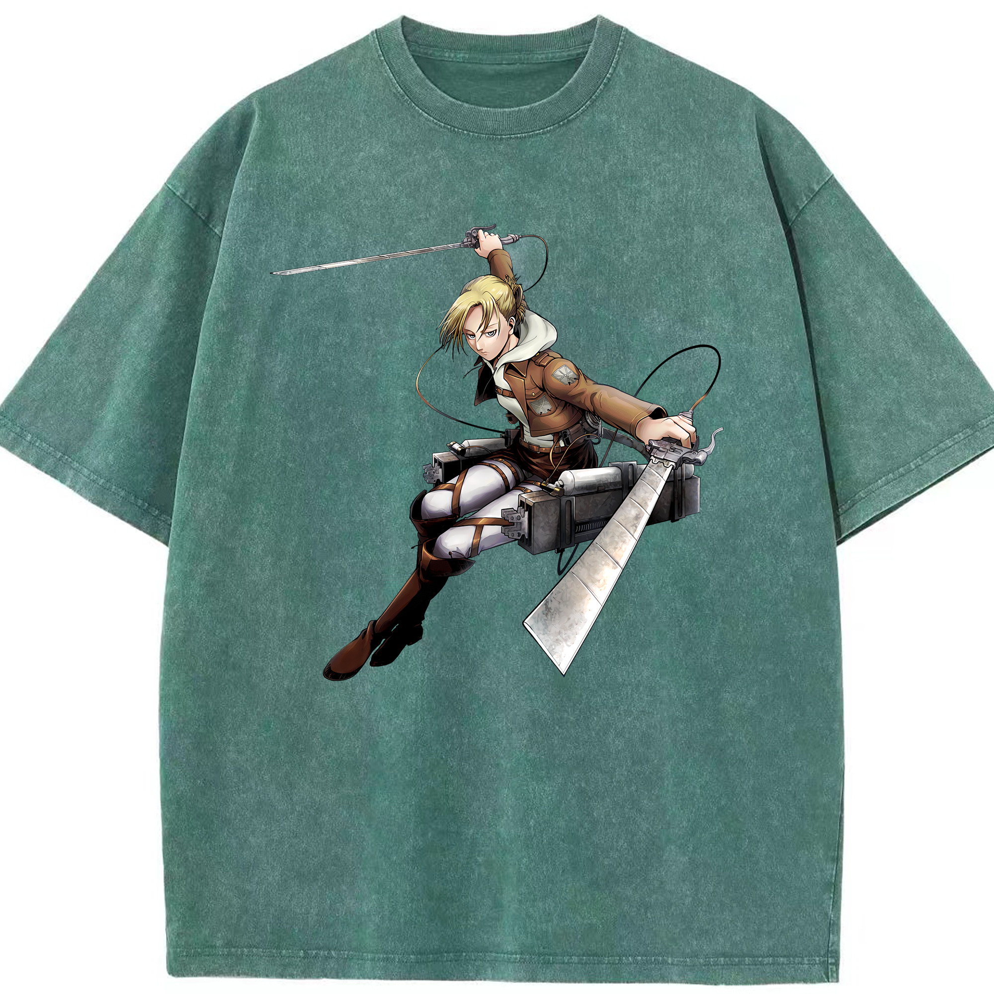 （画像用） 進撃の巨人 アニ・レオンハート Attack on Titan Annie Leonhart 綿100% ヴィンテージ風 半袖Tシャツ（フロントプリント）